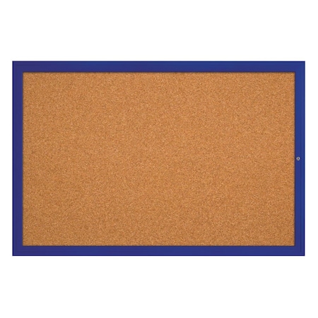 United Visual Products Hinge-less Radius Corkboard, 24"x36", Satin Alum Frame/Surf UVEB2436R-SATIN-SURF